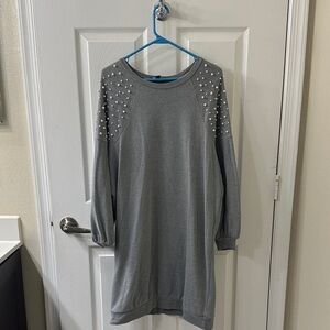 Express Gray Knit Sweater Dress